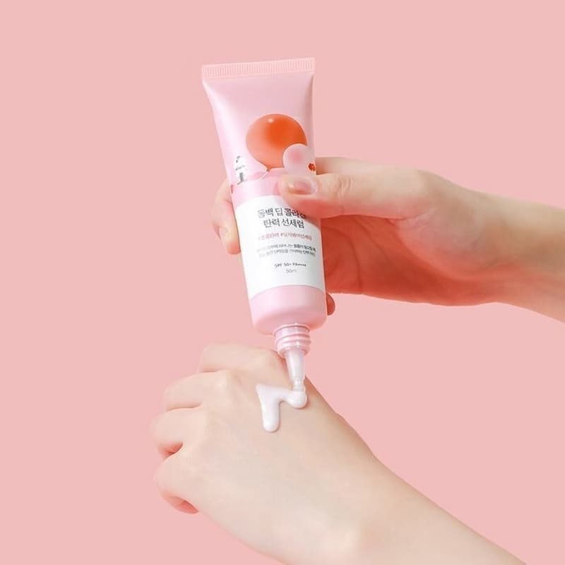 ROUND LAB Camellia Deep Collagen Firming Sun Serum 50ml - bellubeauty