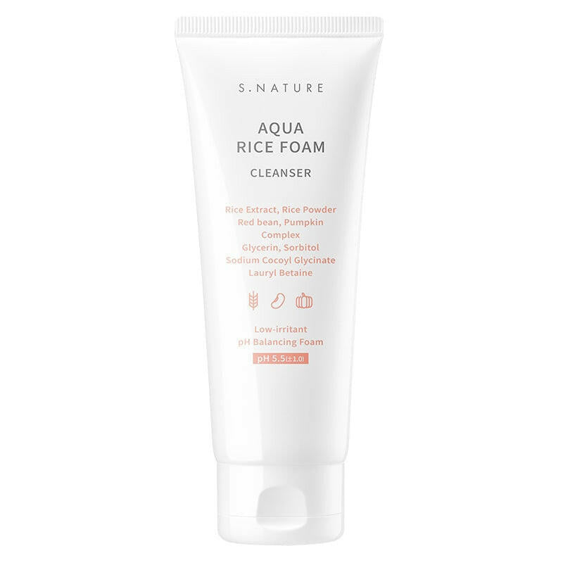 S.NATURE Aqua Rice Foam Cleanser 80ml - bellubeauty