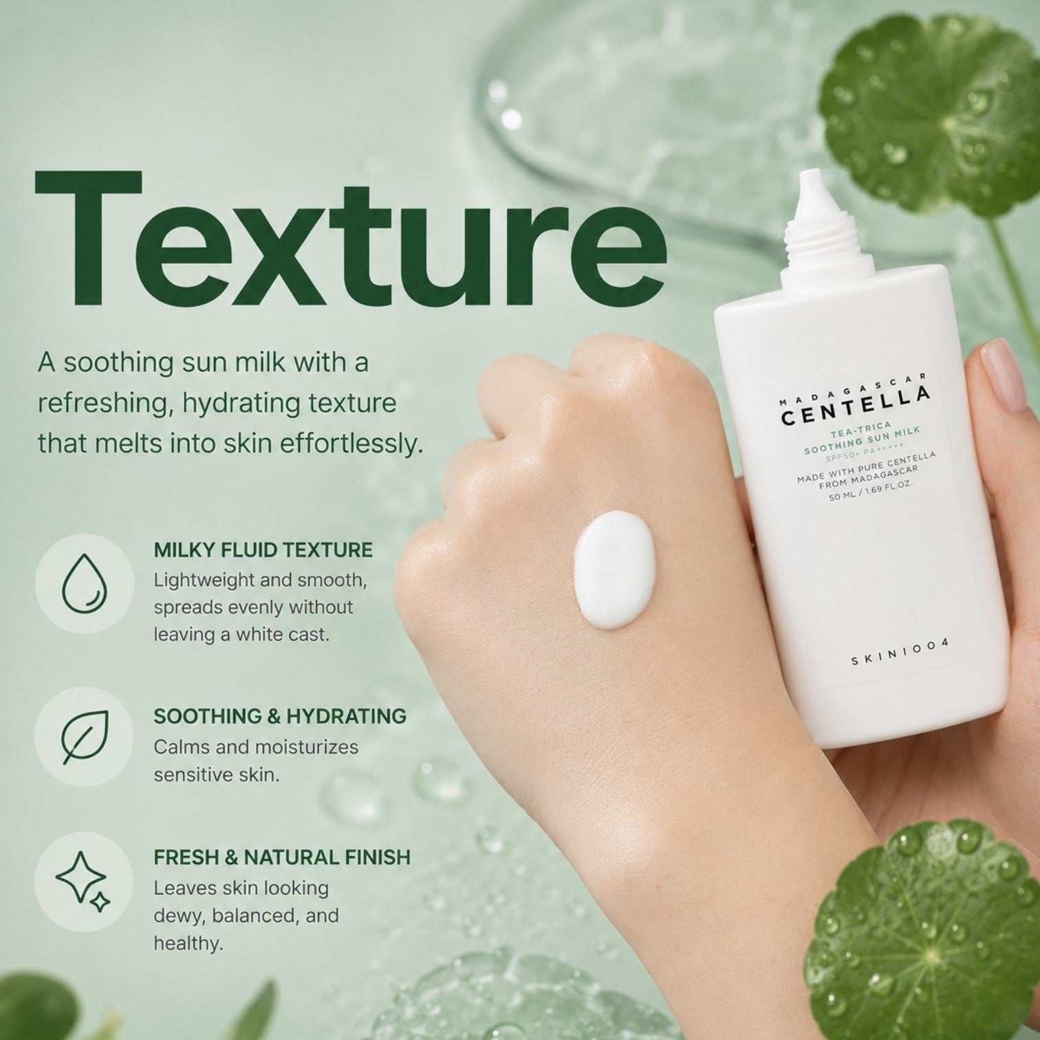 SKIN1004 Madagascar Centella Tea-Trica Soothing Sun Milk 50ml SPF50 - BelluBeauty