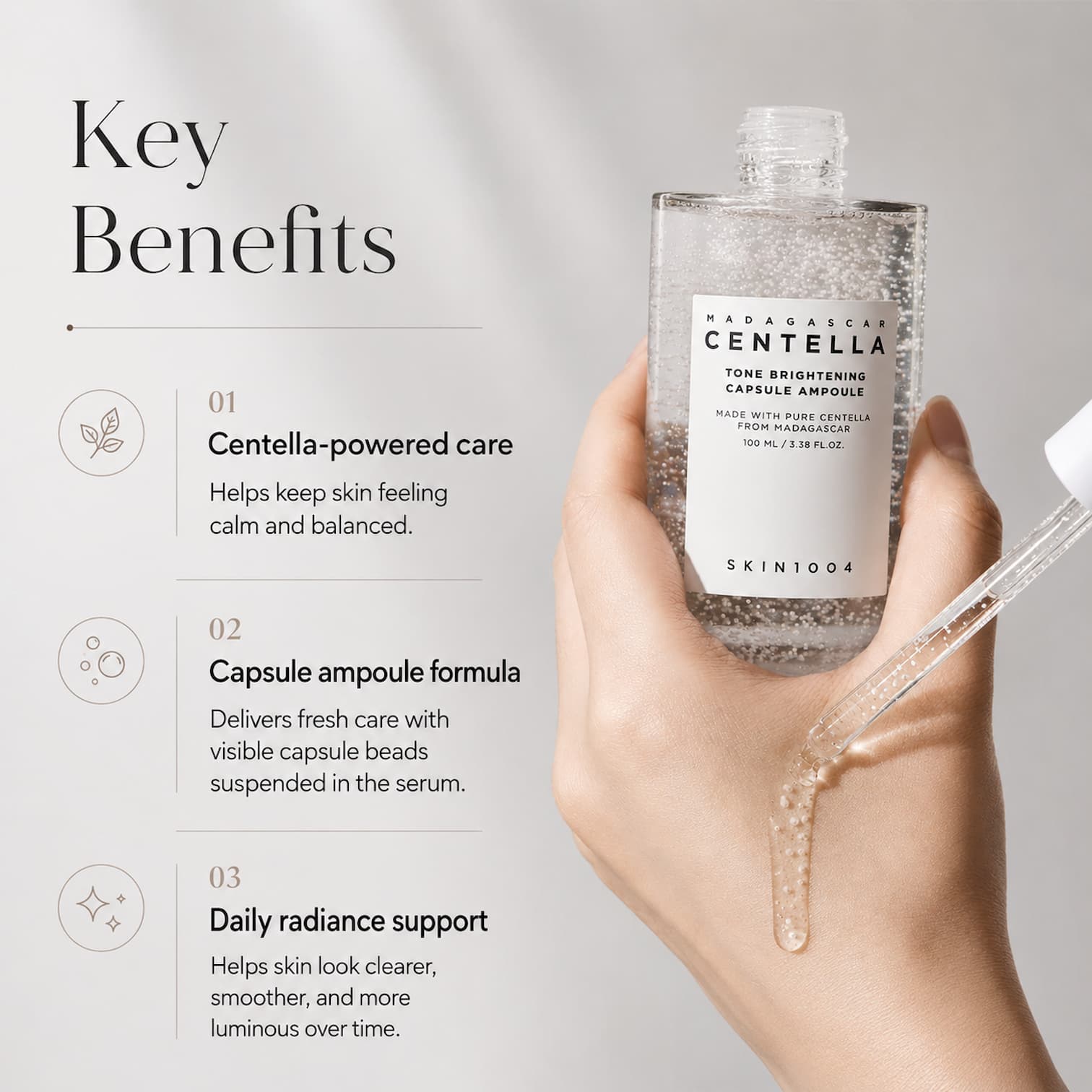SKIN1004 Madagascar Centella Tone Brightening Capsule Ampoule 100ml - BelluBeauty