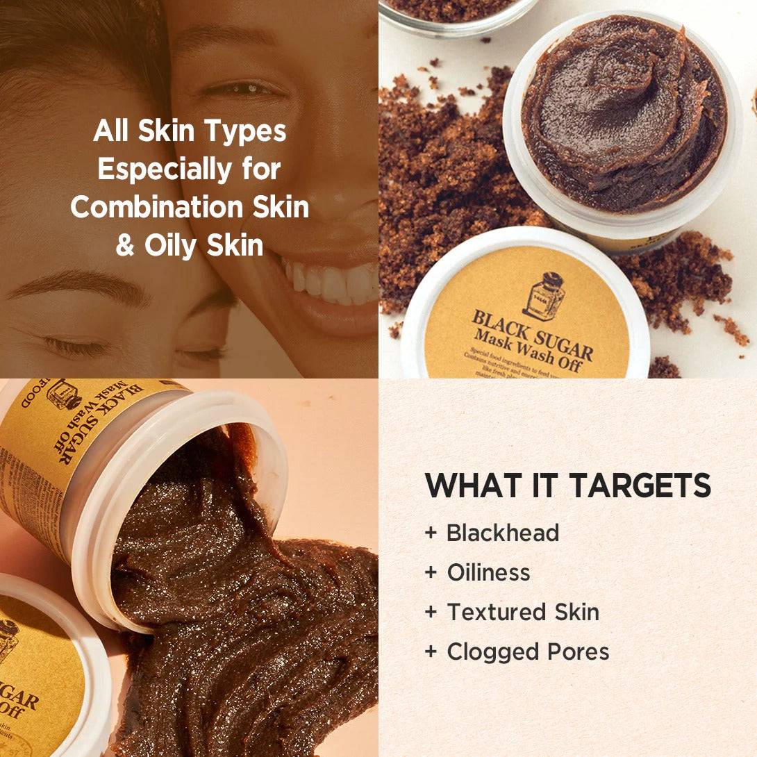SKINFOOD Black Sugar Mask Wash Off 120g - BelluBeauty