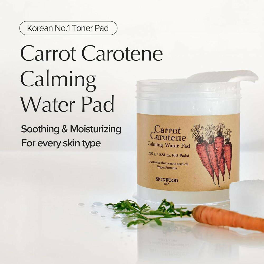 SKINFOOD Carrot Carotene Calming Water Pad 60pcs - bellubeauty