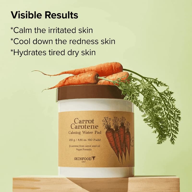 SKINFOOD Carrot Carotene Calming Water Pad 60pcs - bellubeauty
