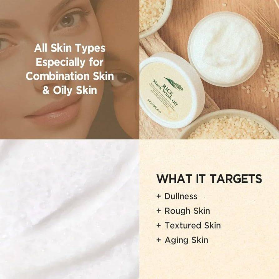 SKINFOOD Rice Mask Wash Off 120g - BelluBeauty