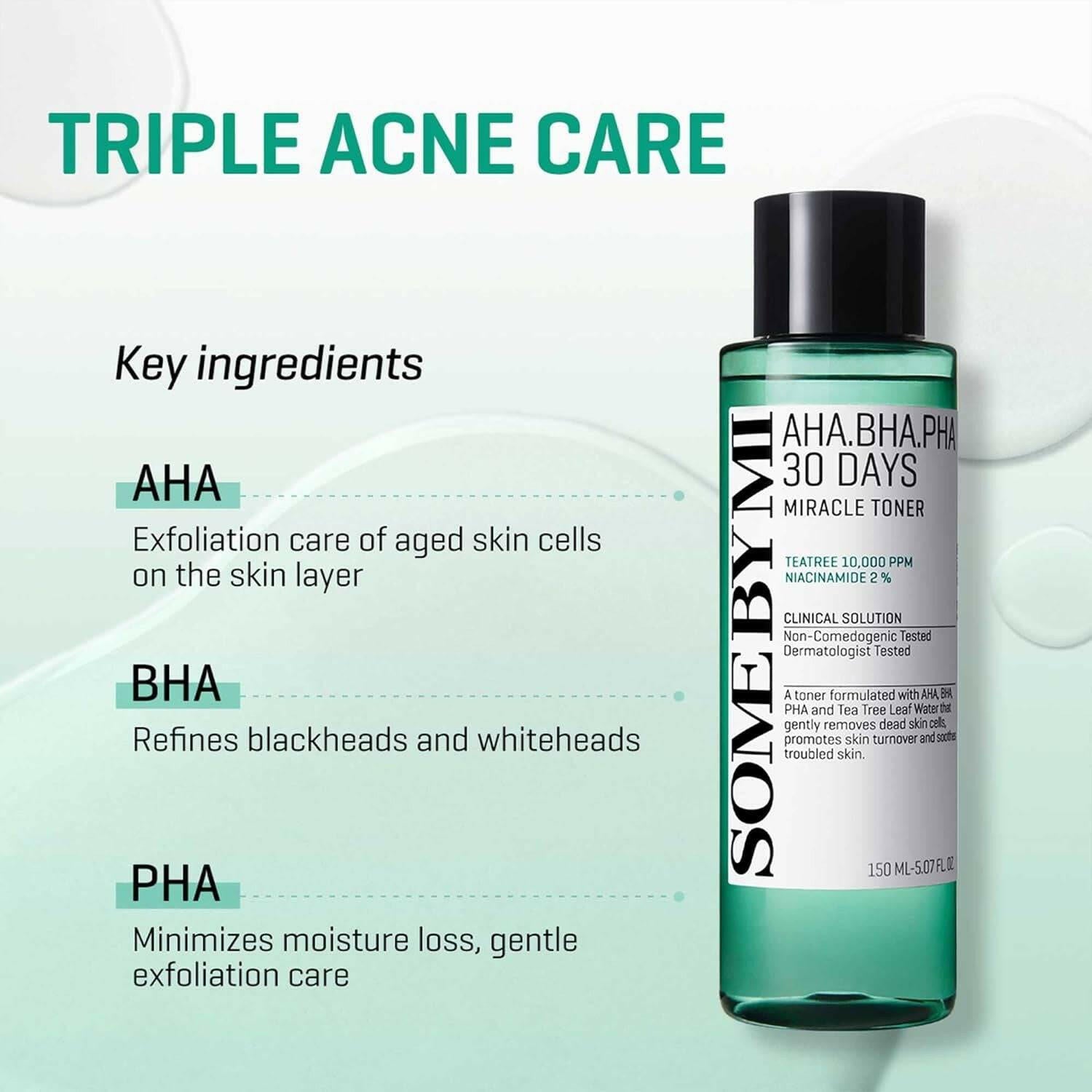 SOME BY MI AHA BHA PHA 30 Days Miracle Toner 150ml - bellubeauty