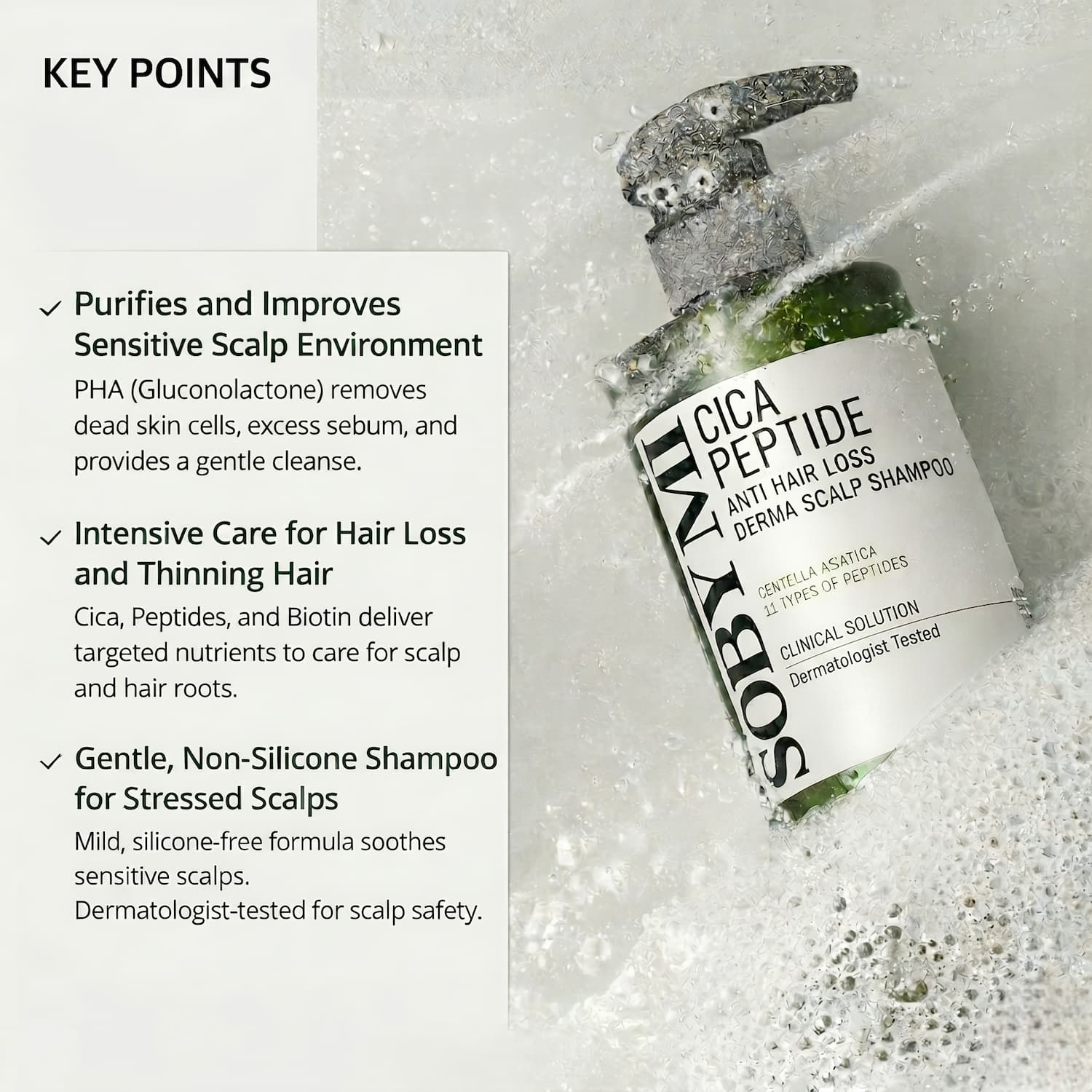 SOME BY MI Cica Peptide Anti Hair Loss Derma Scalp Shampoo 285ml - BelluBeauty