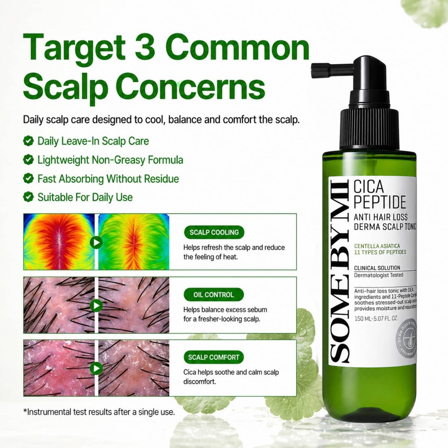 SOME BY MI Cica Peptide Anti Hair Loss Derma Scalp Tonic 150ml - BelluBeauty