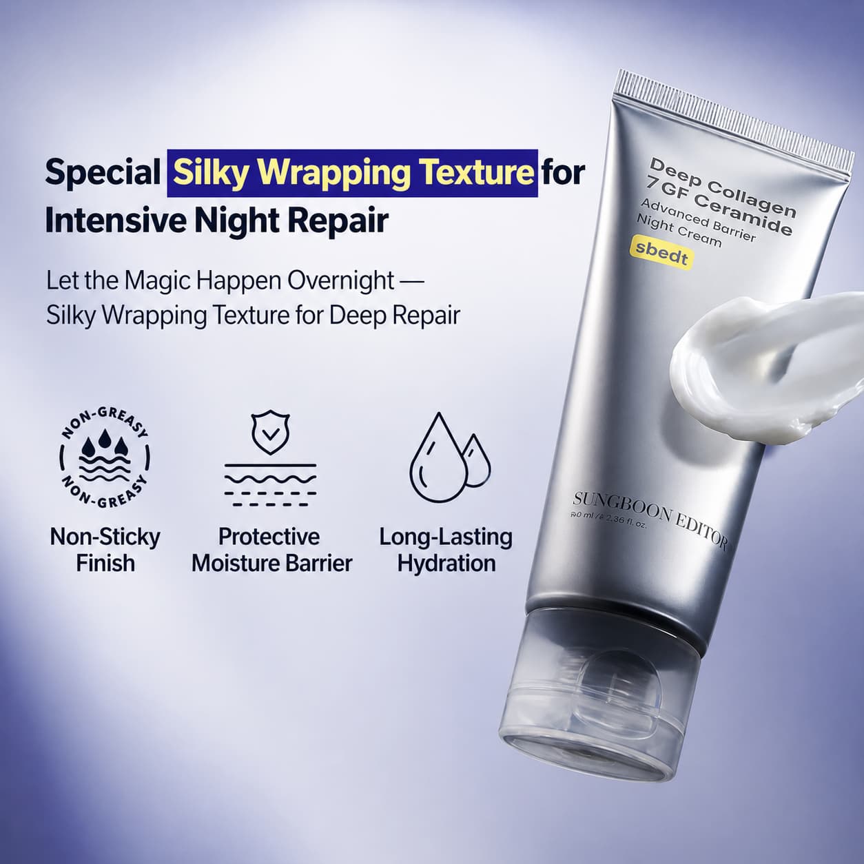 SUNGBOON EDITOR Deep Collagen 7GF Ceramide Advanced Barrier Night Cream 50ml - BelluBeauty