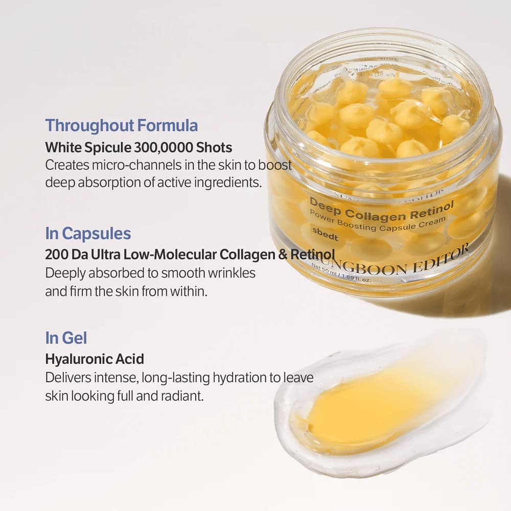 SUNGBOON EDITOR Deep Collagen Retinol Power Boosting Capsule Cream 50ml - BelluBeauty