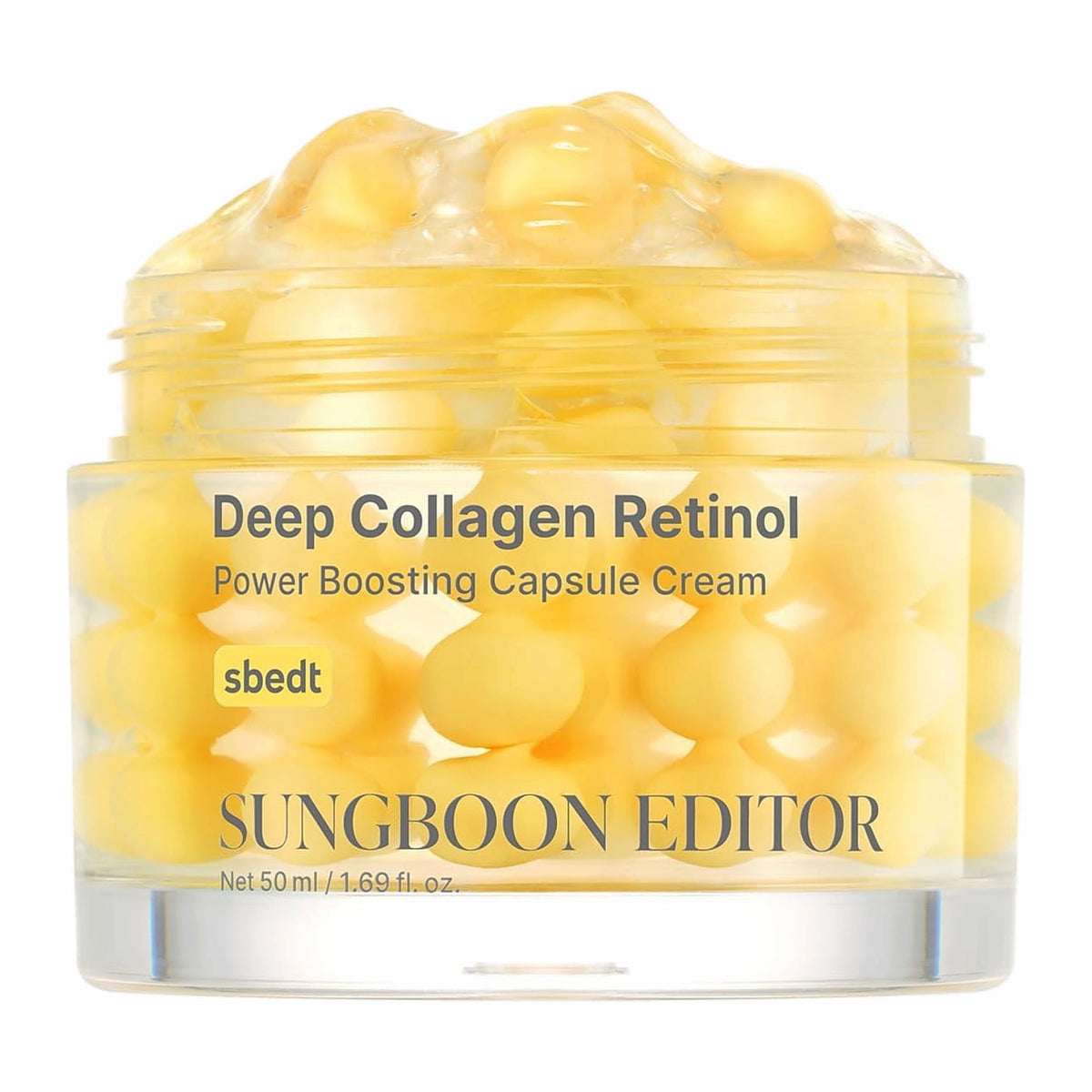 SUNGBOON EDITOR Deep Collagen Retinol Power Boosting Capsule Cream 50ml on plain white background