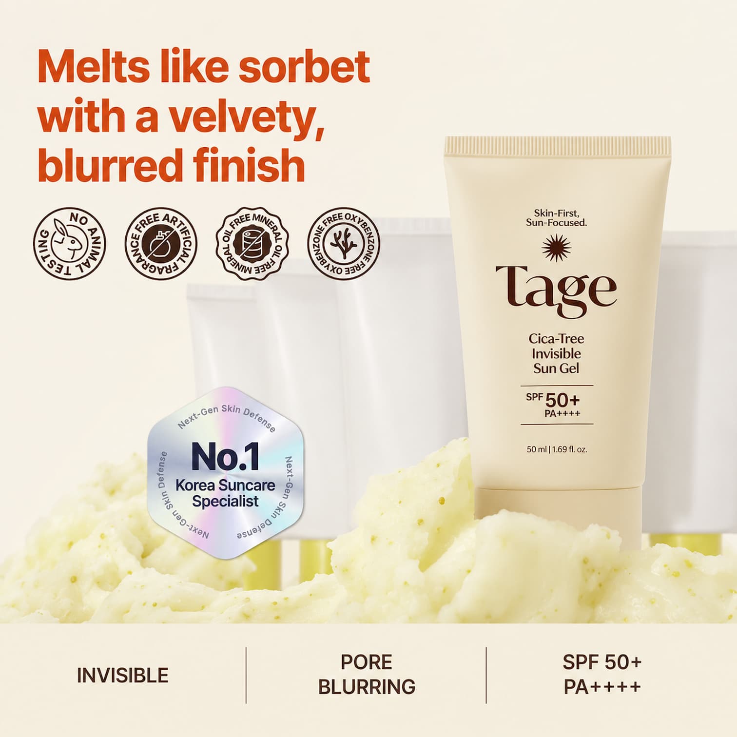 TAGE Cica-Tree Invisible Sun Gel 50ml SPF50 - BelluBeauty