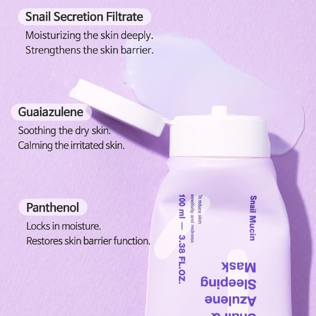 TIAM Snail & Azulene Sleeping Mask 100ml - bellubeauty