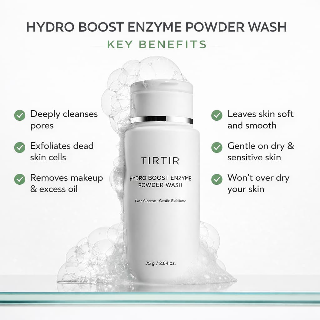 TIRTIR Hydro Boost Enzyme Powder Wash 75g - BelluBeauty