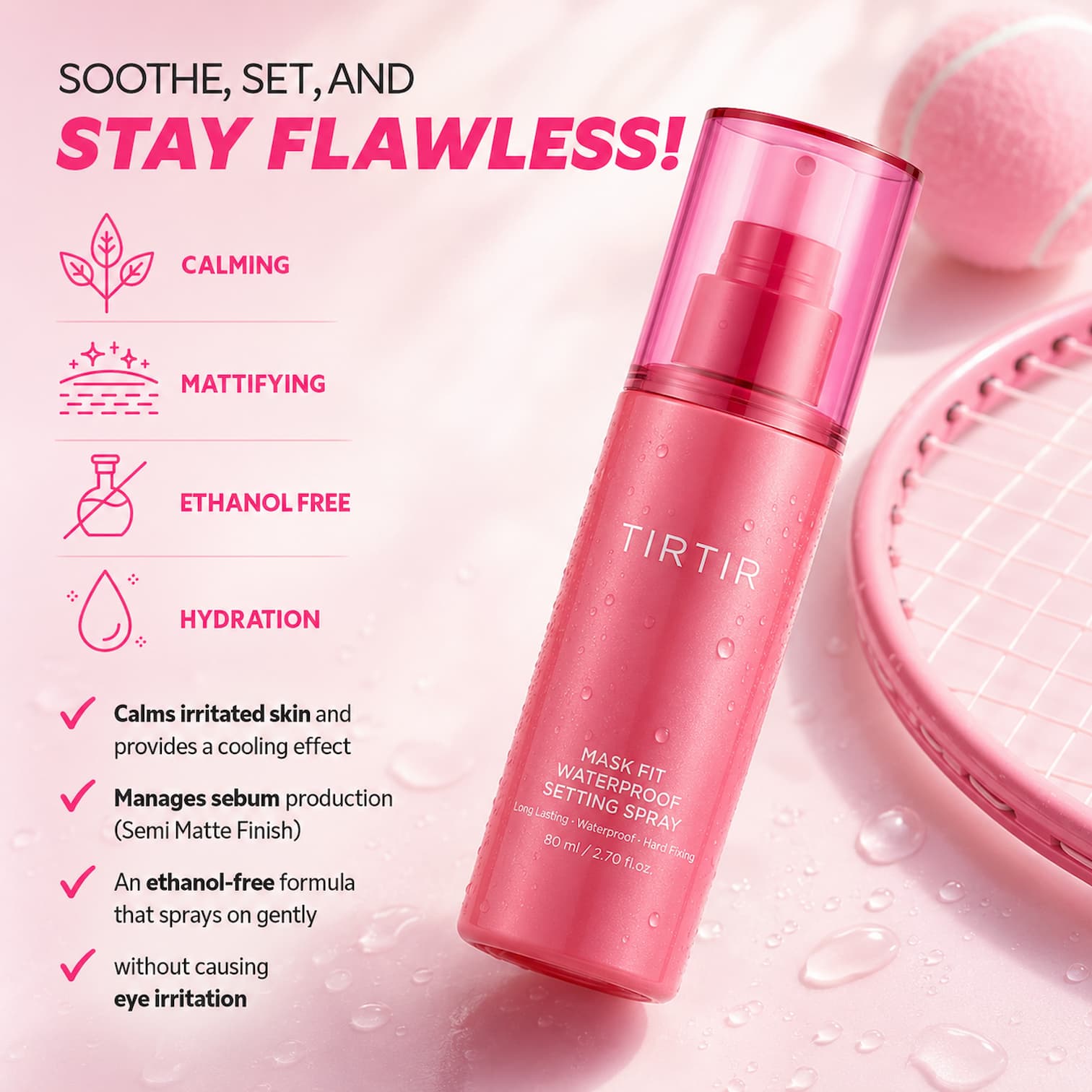 TIRTIR Mask Fit Waterproof Setting Spray 80ml - BelluBeauty