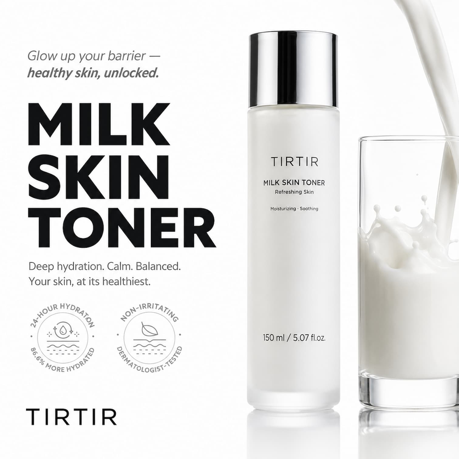 TIRTIR Milk Skin Toner 150ml - BelluBeauty