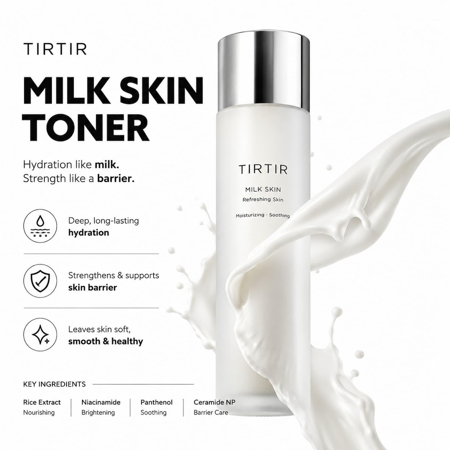 TIRTIR Milk Skin Toner 150ml - BelluBeauty