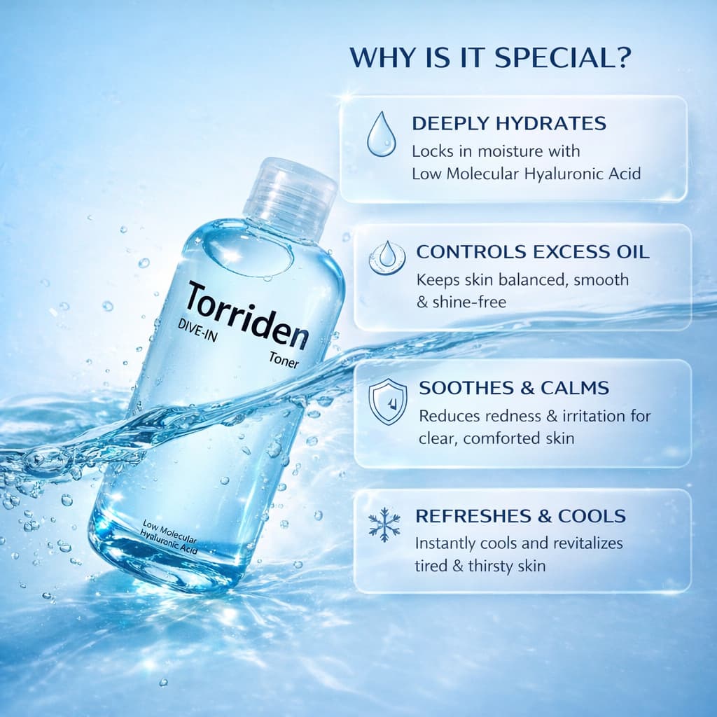 TORRIDEN Dive-In Low Molecular Hyaluronic Acid Toner 300ml - BelluBeauty