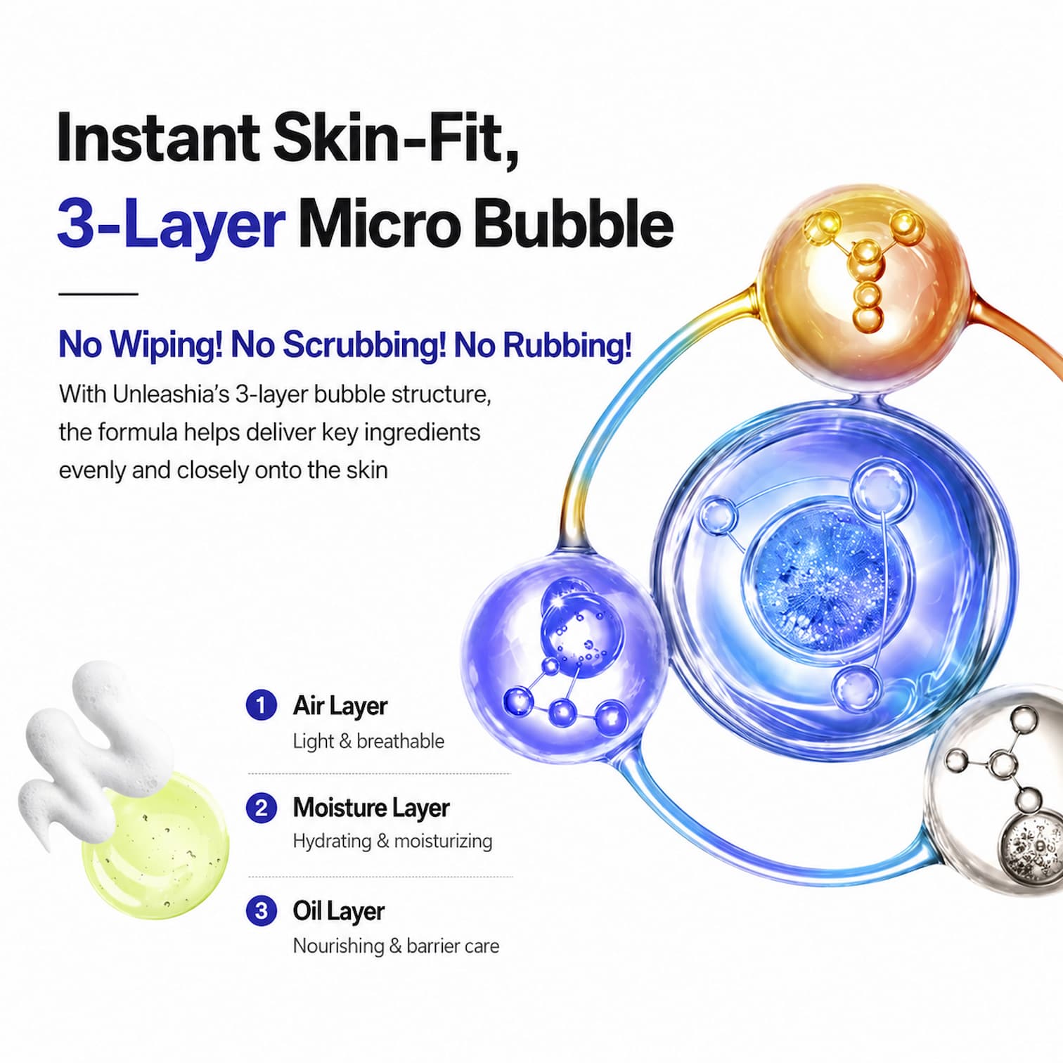 UNLEASHIA Two Step Zero Pore Overnight Bubble Mask 80ml - BelluBeauty