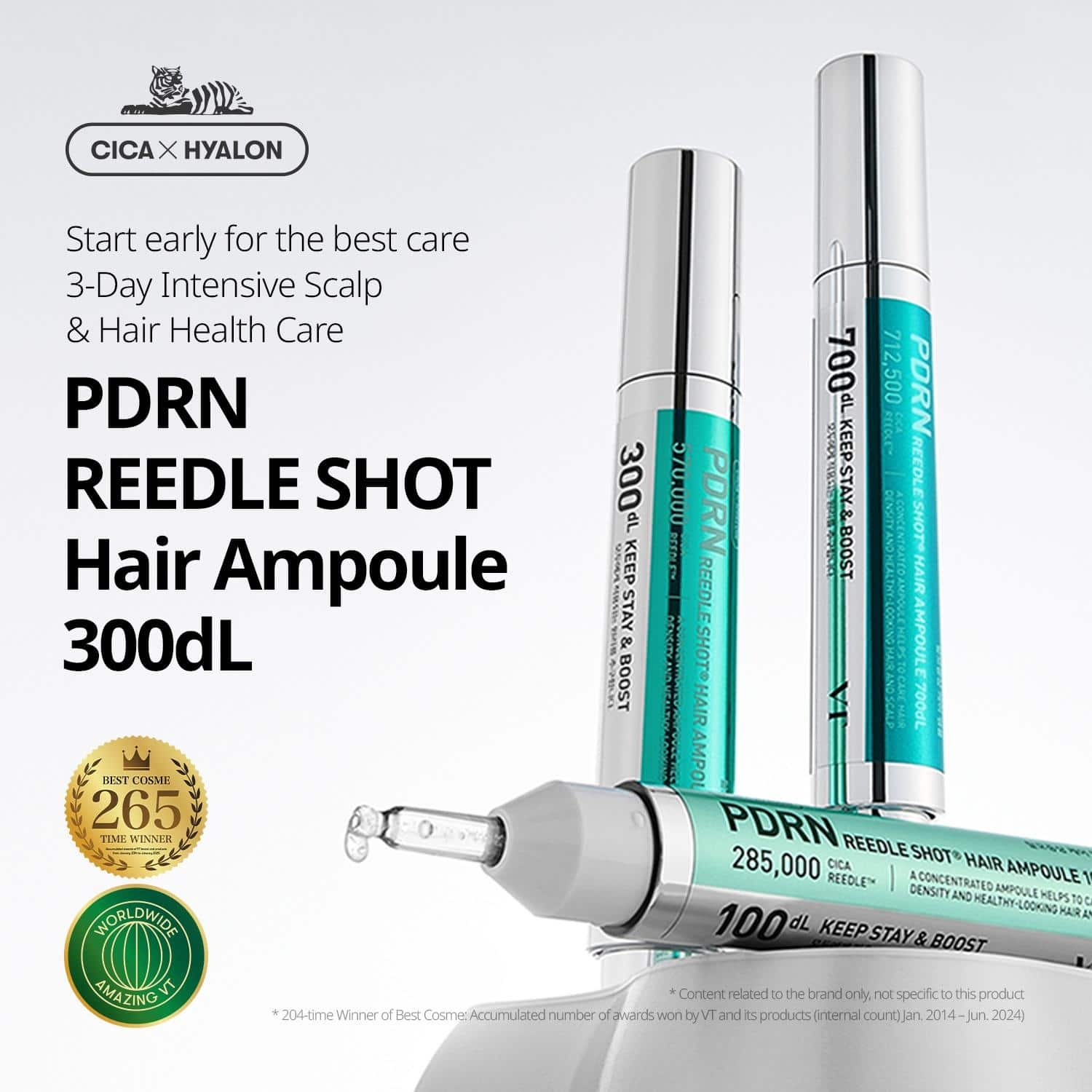 VT PDRN Reedle Shot Hair Ampoule 100dL 15ml - BelluBeauty