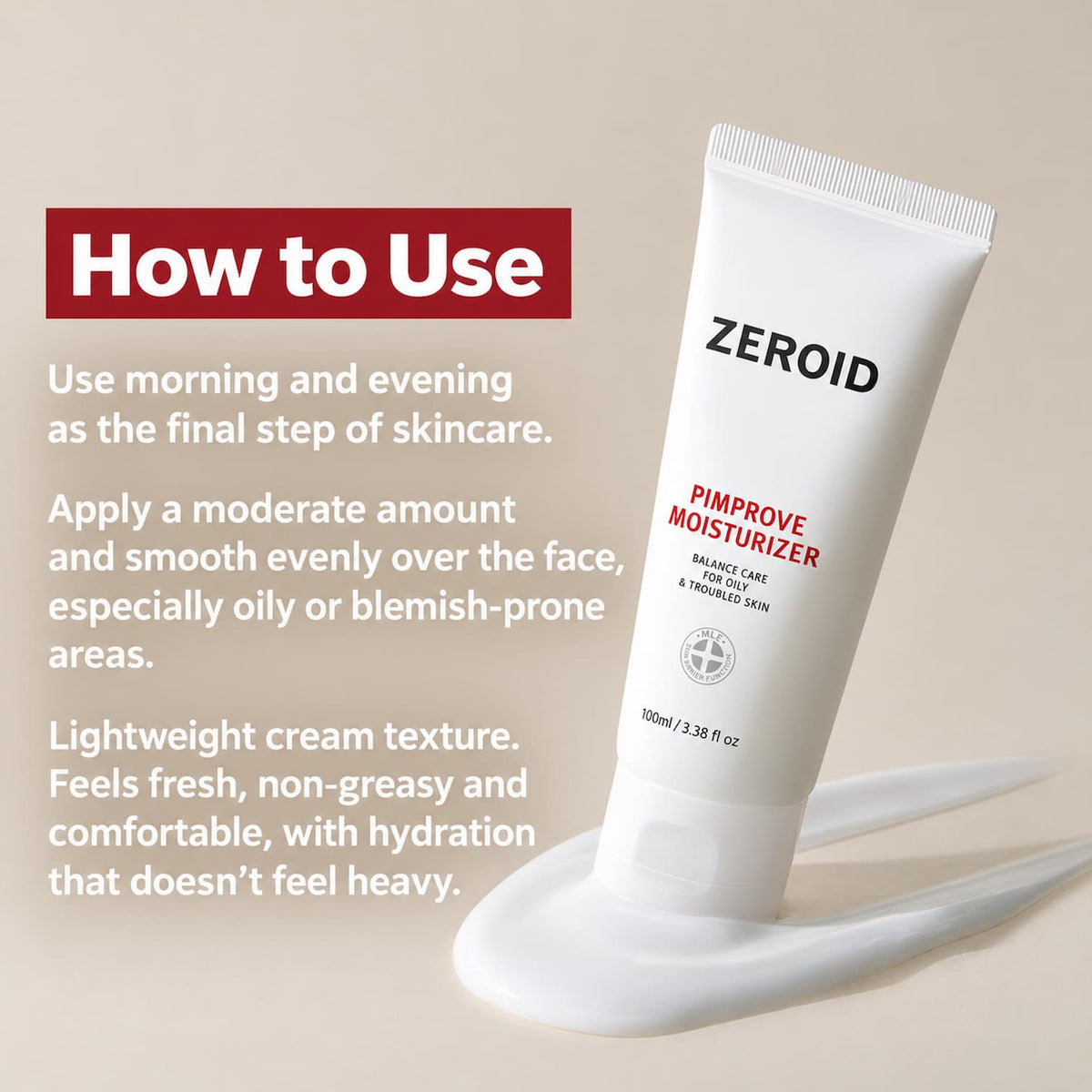 ZEROID Pimprove Moisturizer 100ml - BelluBeauty