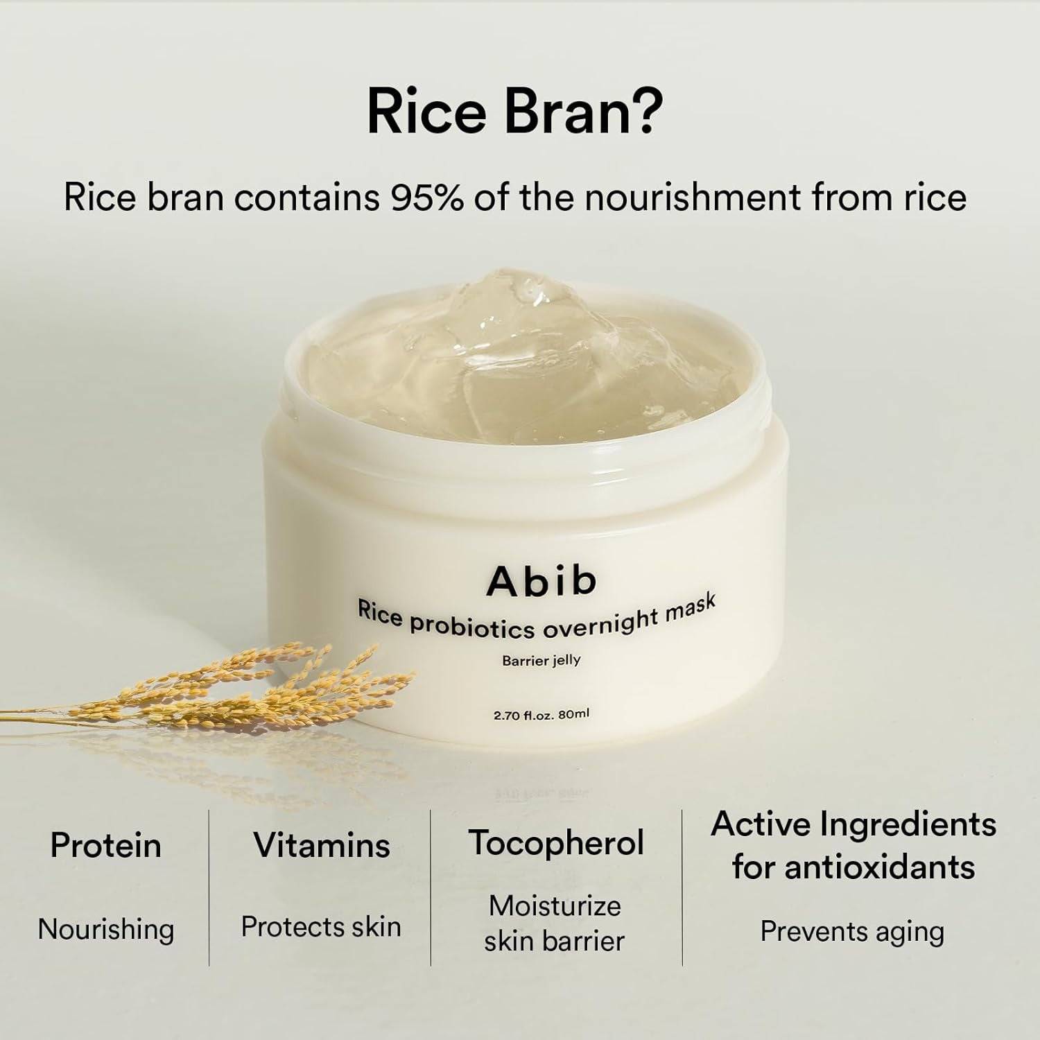 ABIB Rice Probiotics Overnight Mask Barrier Jelly 80ml - BelluBeauty