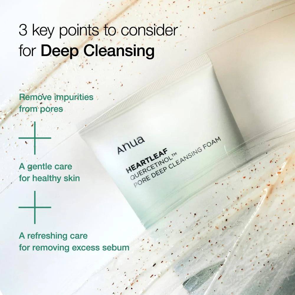 ANUA Heartleaf Quercetinol Pore Deep Cleansing Foam 150ml - BelluBeauty