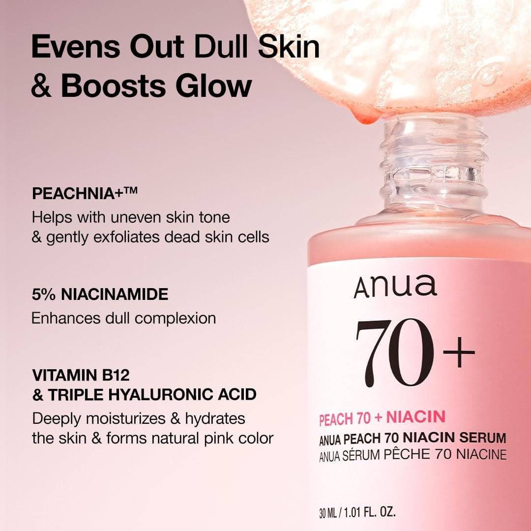 ANUA Peach 70% Niacin Serum 30ml - BelluBeauty