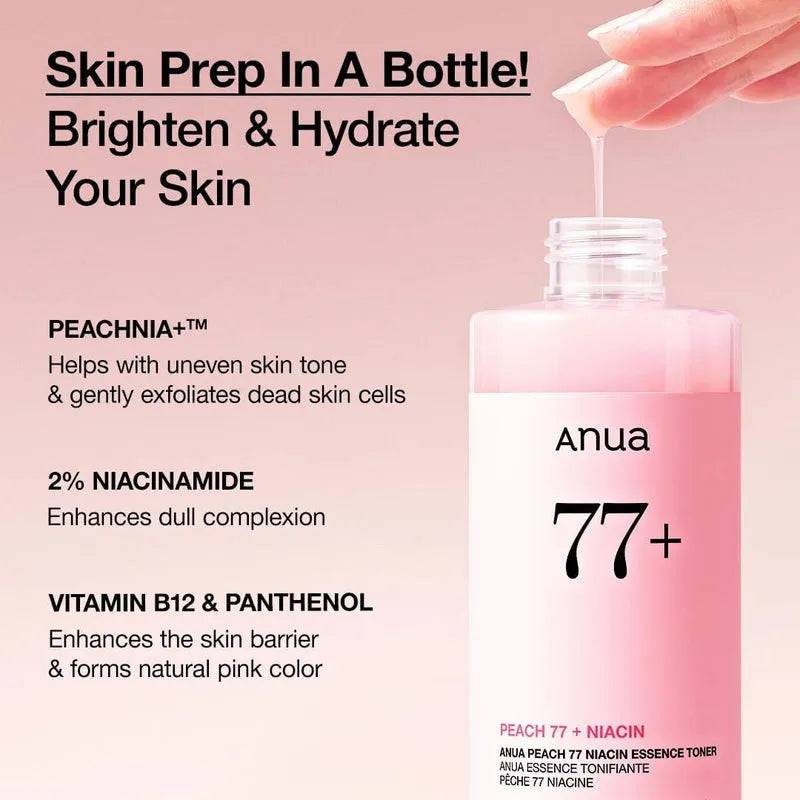 ANUA Peach 77 Niacin Essence Toner 250ml - BelluBeauty