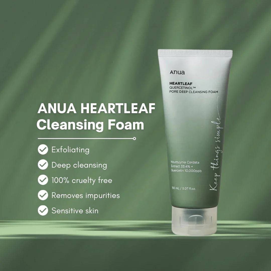 ANUA Heartleaf Quercetinol Pore Deep Cleansing Foam 150ml - BelluBeauty