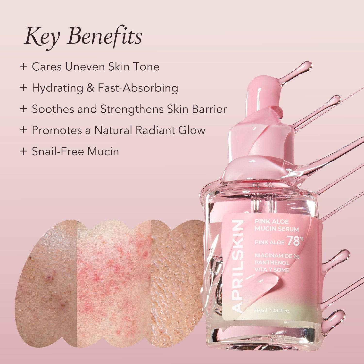 APRILSKIN Pink Aloe Mucin Serum 30ml - bellubeauty