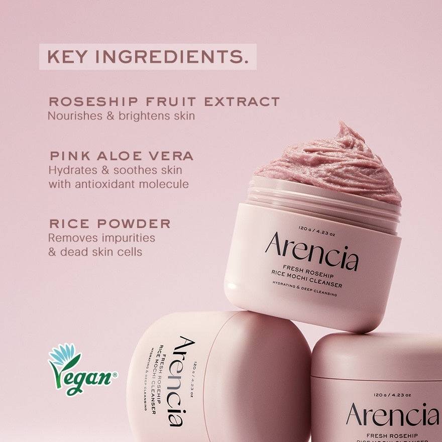 ARENCIA Fresh Rosehip Rice Mochi Cleanser 120g - BelluBeauty