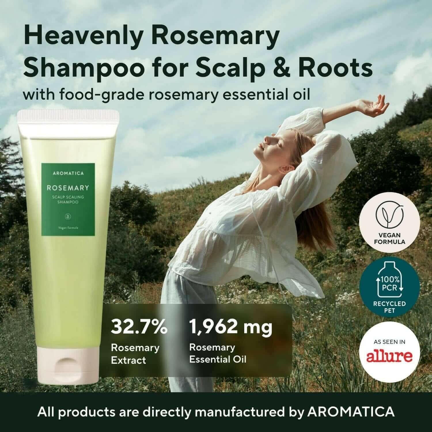 AROMATICA Rosemary Scalp Scaling Shampoo 180ml - bellubeauty.