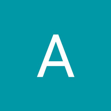 White letter 'A' on a teal background