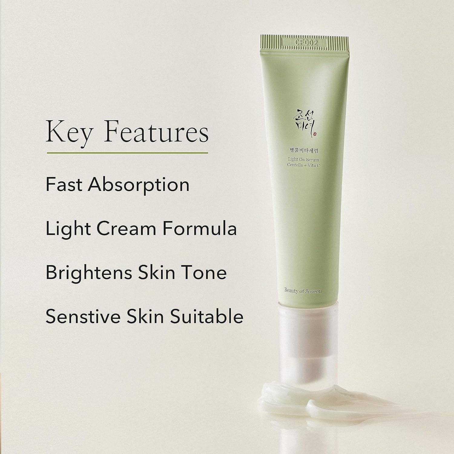 BEAUTY OF JOSEON Light On Serum Centella + Vita C 30ml - BelluBeauty