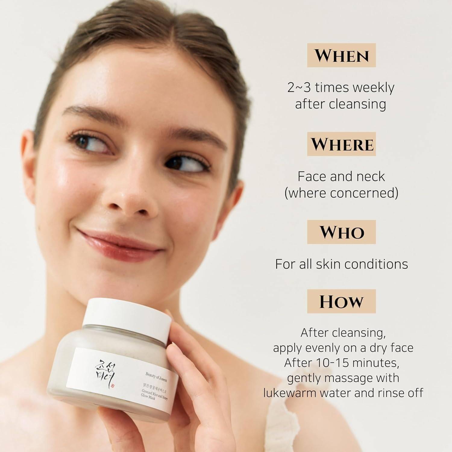 BEAUTY OF JOSEON Ground Rice And Honey Glow Mask 150ml - BelluBeauty