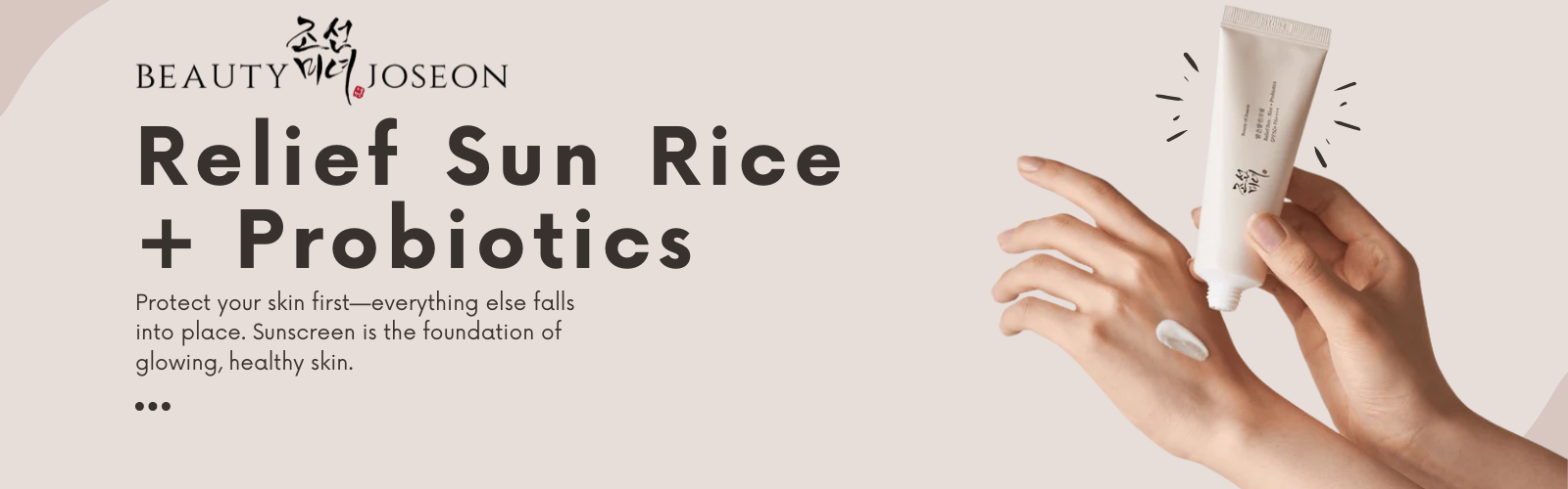 beauty of joseon relief sun rice + probiotics sunscreen banner - Bellubeauty