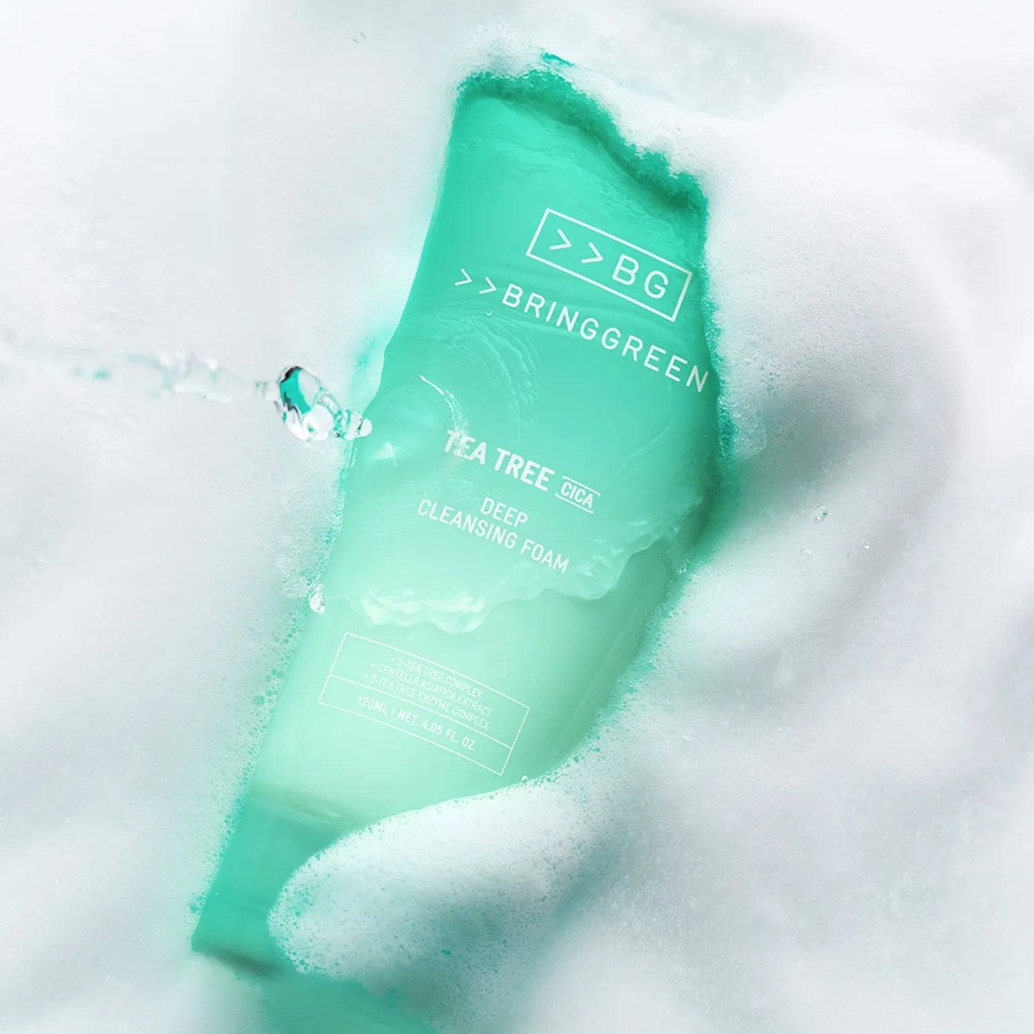 BRINGGREEN Tea Trica Cica Deep Cleansing Foam 120ml - bellubeauty