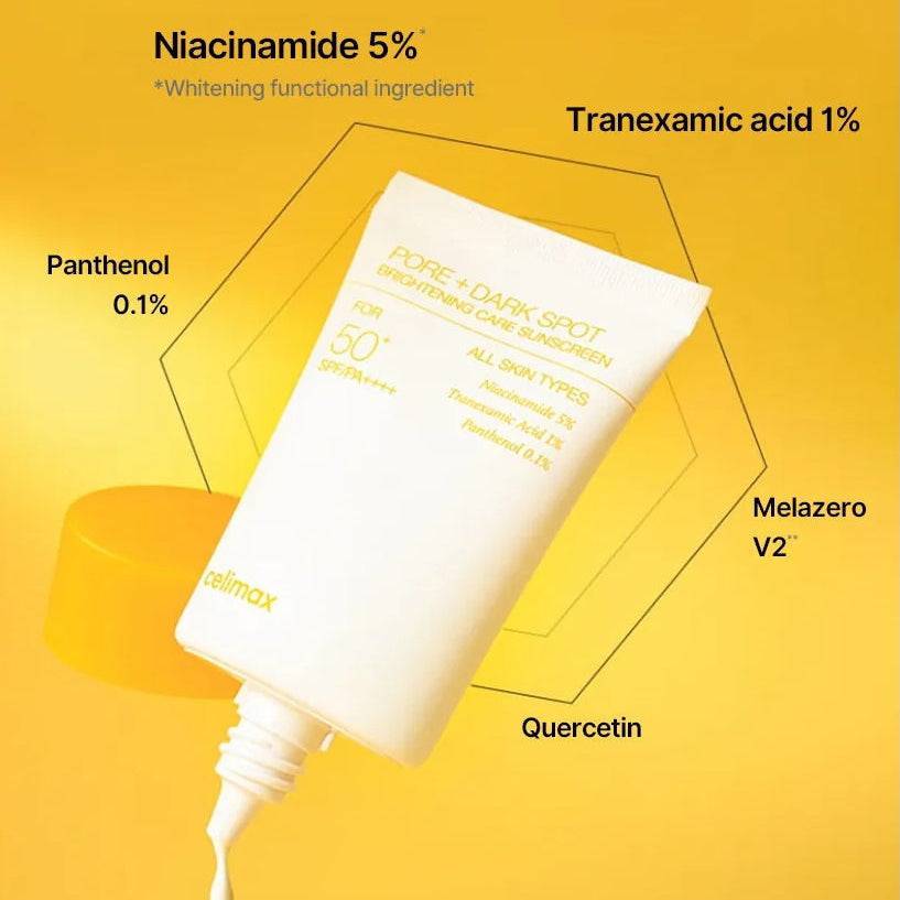 CELIMAX Pore+ Dark Spot Brightening Care Sunscreen 50ml SPF50+ - BelluBeauty