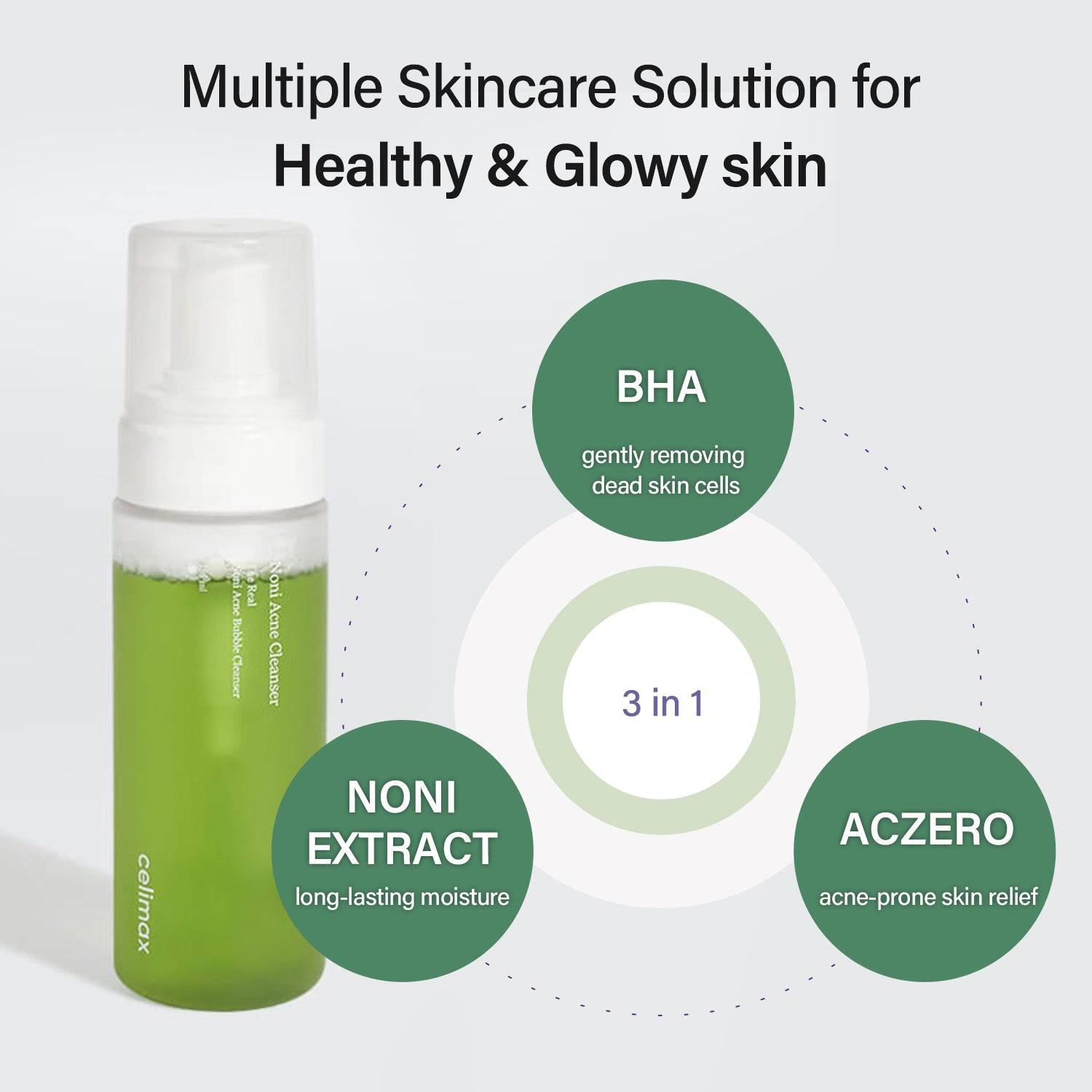 CELIMAX The Real Noni Acne Bubble Cleanser 155ml - bellubeauty