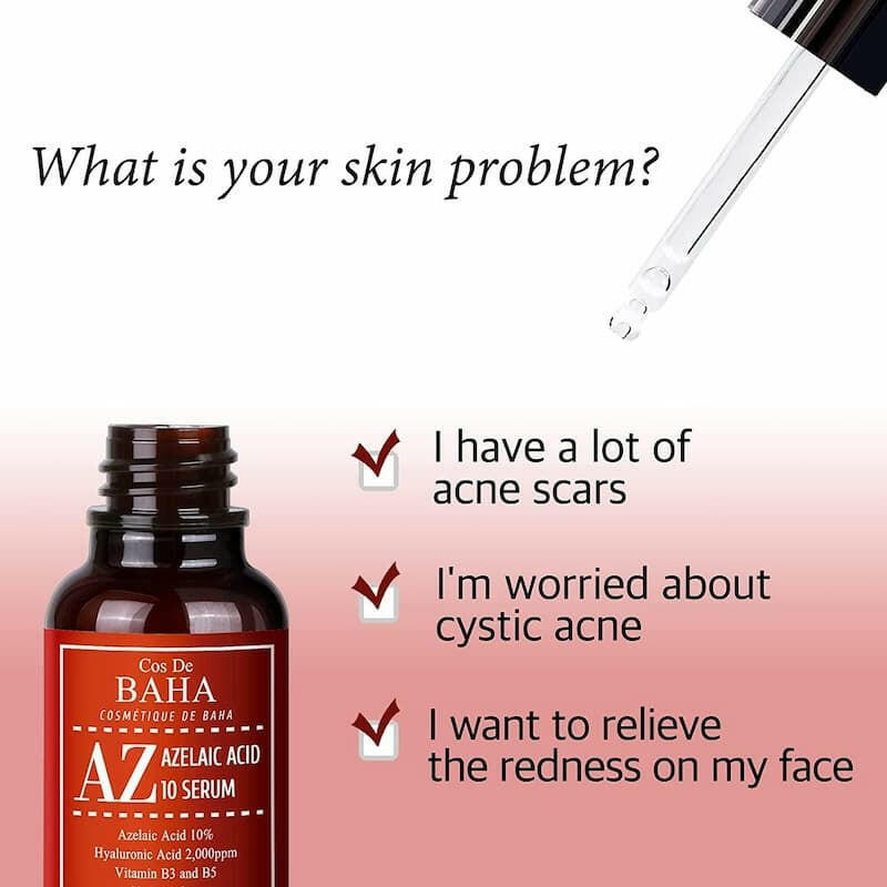 COS DE BAHA Azelaic Acid 10% Serum 30ml - bellubeauty