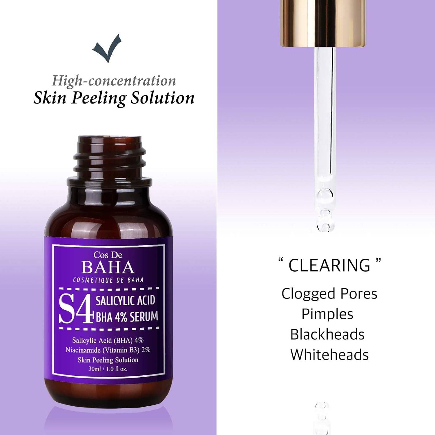 COS DE BAHA Salicylic Acid 4% Serum 30ml - BelluBeauty