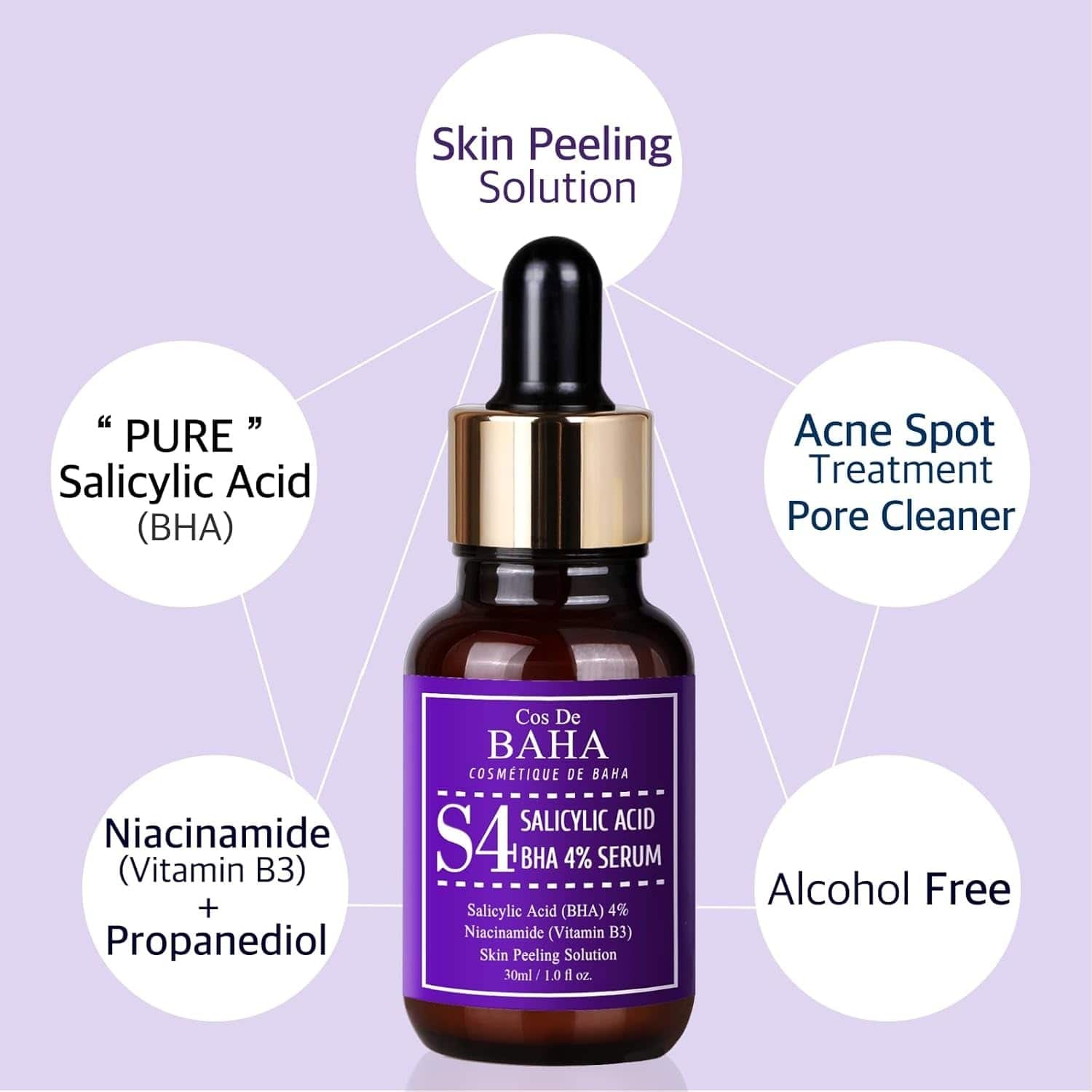 COS DE BAHA Salicylic Acid 4% Serum 30ml - BelluBeauty