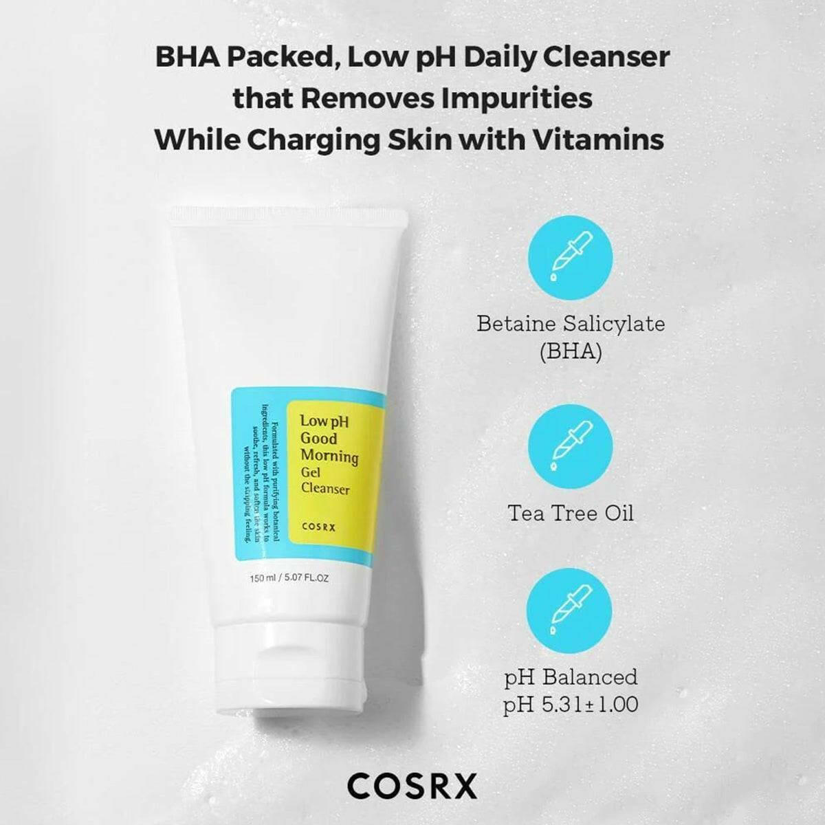 COSRX Low PH Good Morning Gel Cleanser 150ml - bellubeauty.