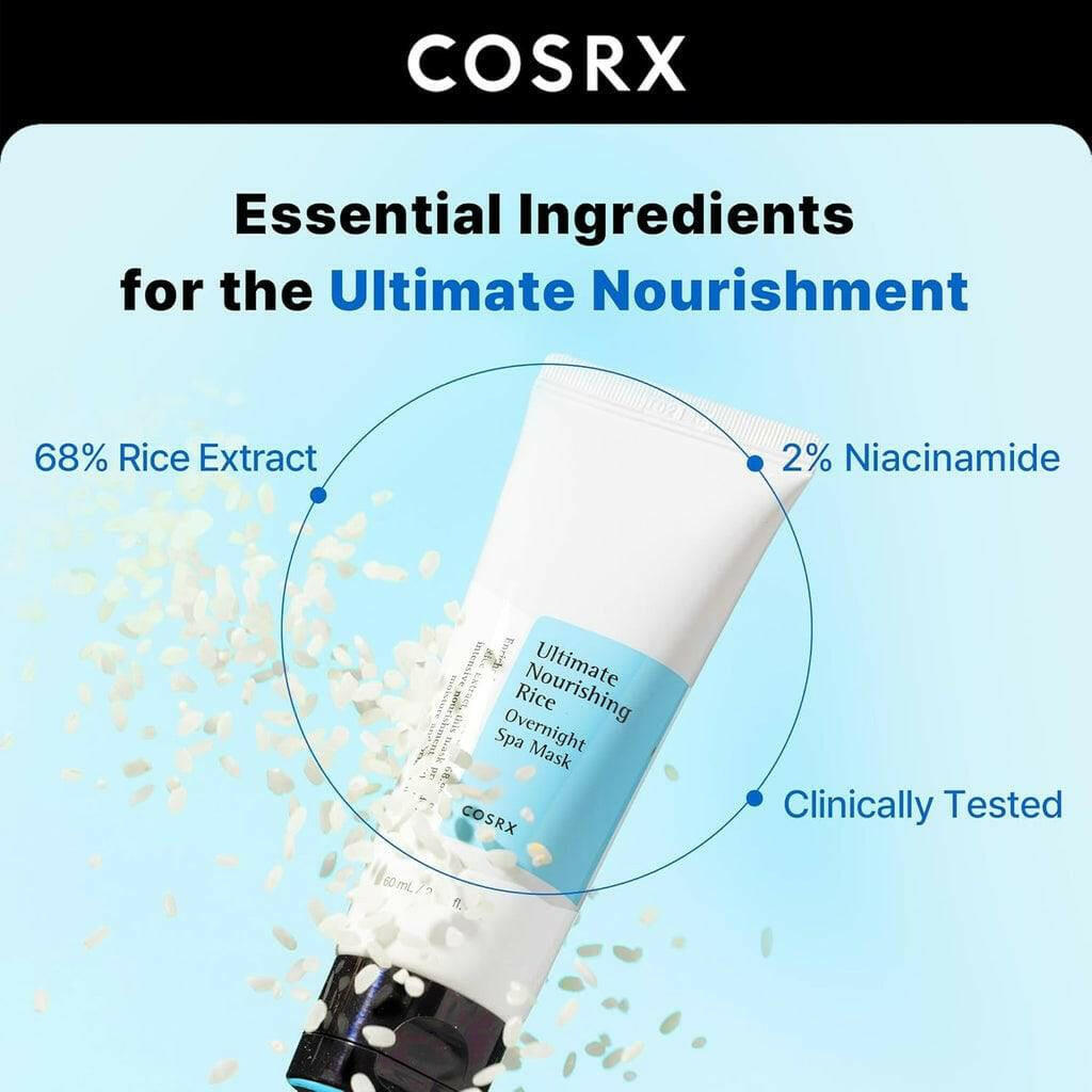 COSRX Ultimate Nourishing Rice Overnight Spa Mask 60ml - bellubeauty