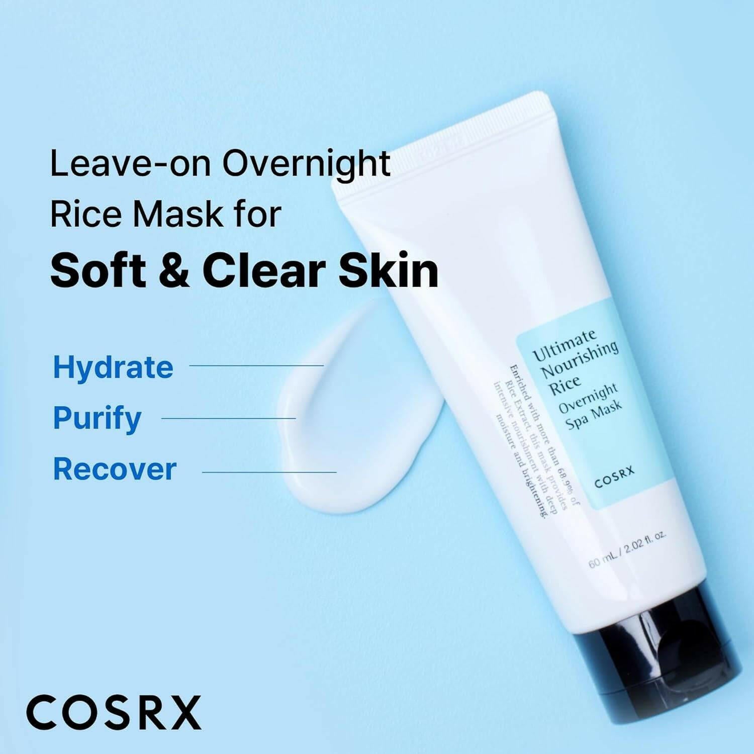 COSRX Ultimate Nourishing Rice Overnight Spa Mask 60ml - bellubeauty