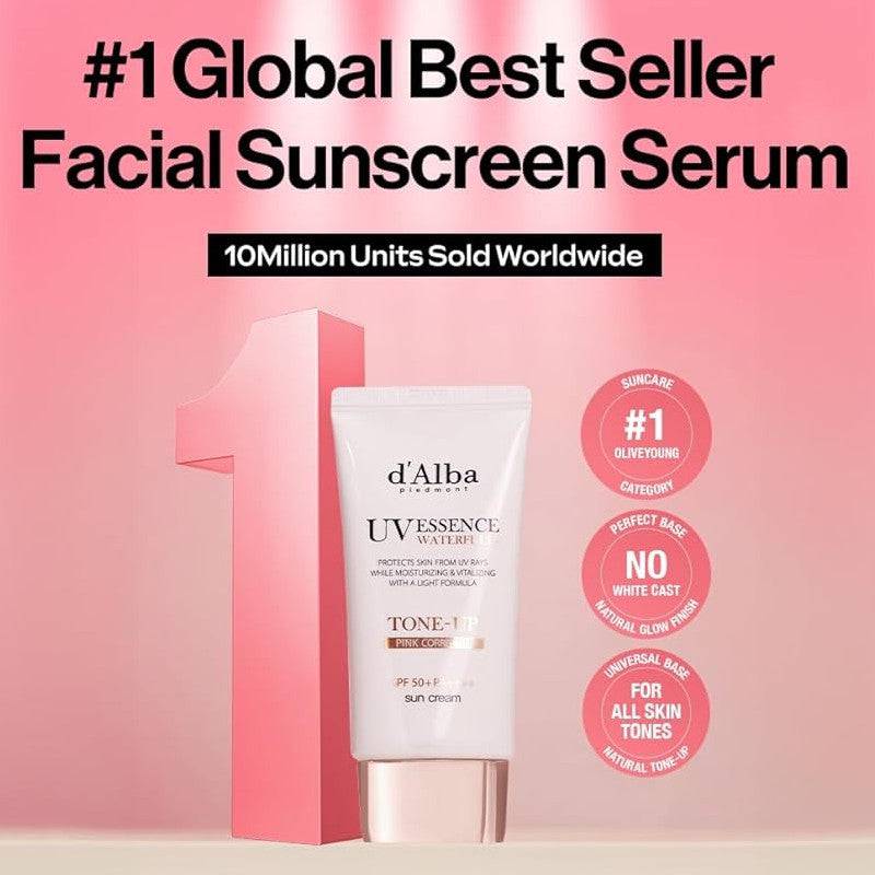 D'ALBA Waterfull Tone-Up Sunscreen 50ml SPF50+ - BelluBeauty