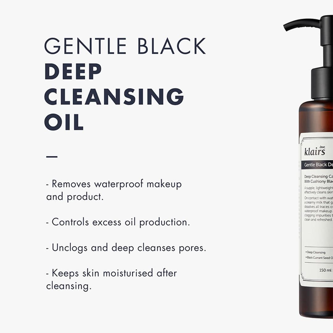 DEAR KLAIRS Gentle Black Deep Cleansing Oil 150ml - bellubeauty