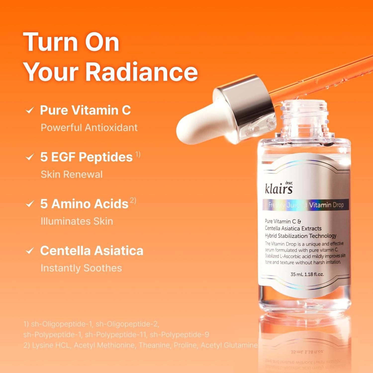 DEAR KLAIRS Freshly Juiced Vitamin Drop 35ml - BelluBeauty