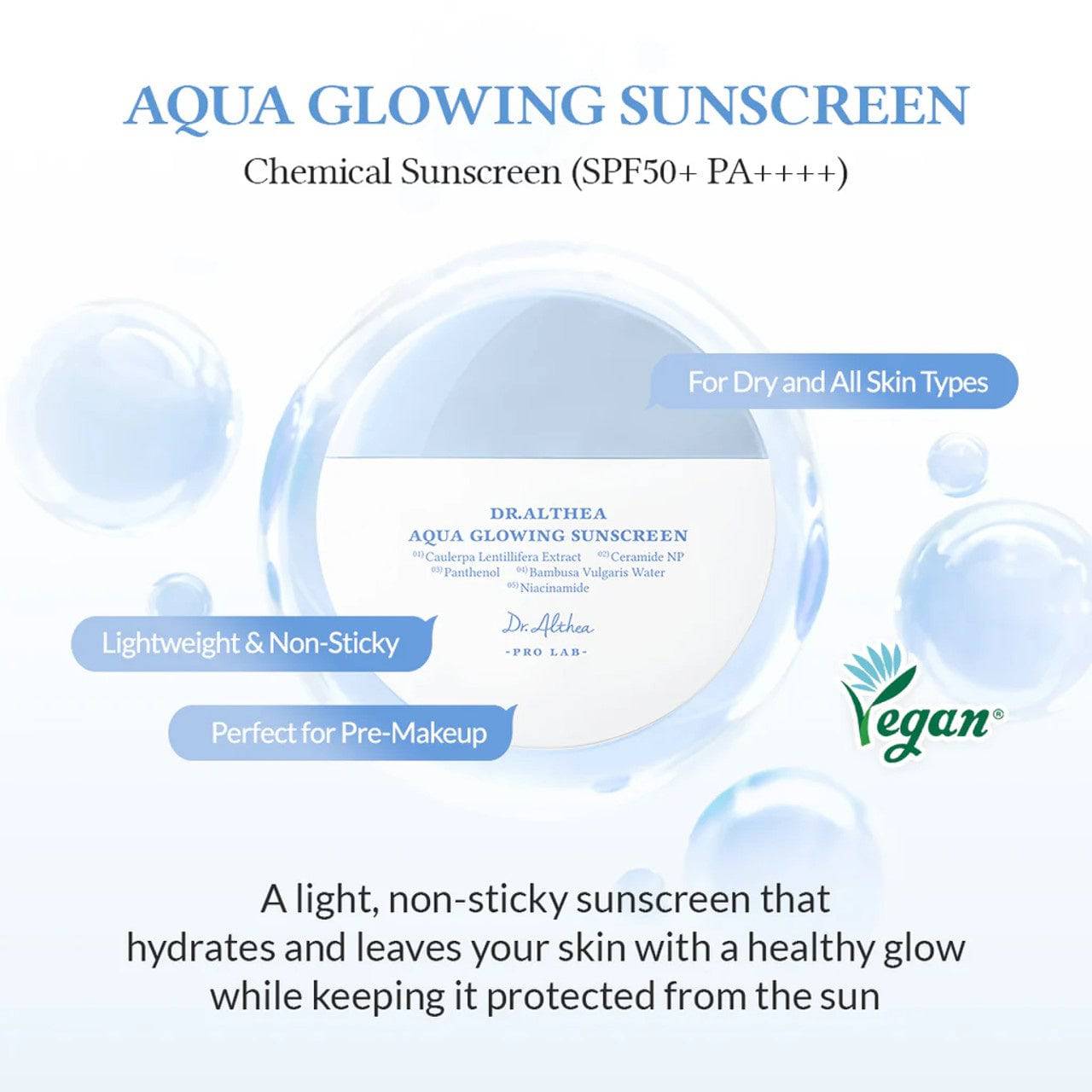 DR. ALTHEA Aqua Glowing Sunscreen 45ml SPF50+ - BelluBeauty
