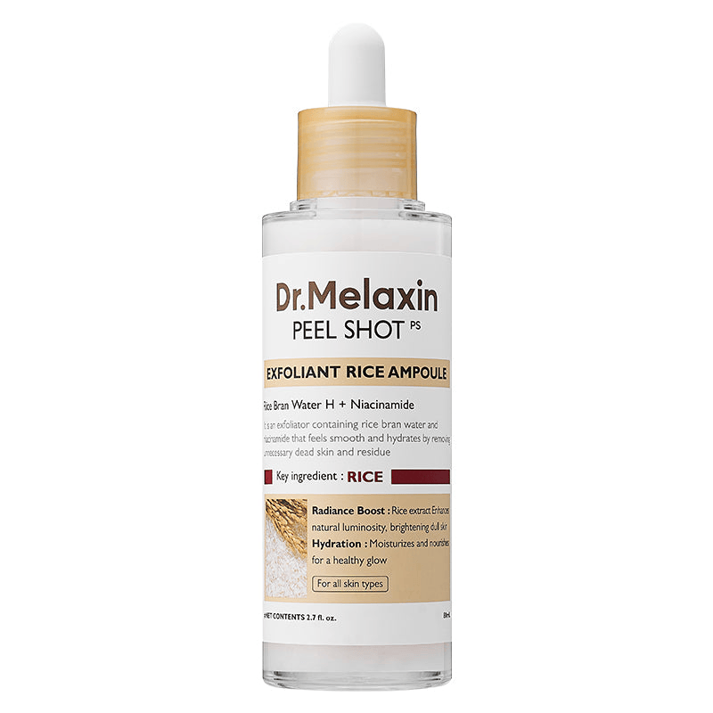DR.MELAXIN Peel Shot Exfoliating White Rice Ampoule 80ml - BelluBeauty